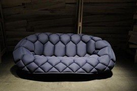 Quilt Inflatable Sofa Looks Like Giant Soccer Ball
