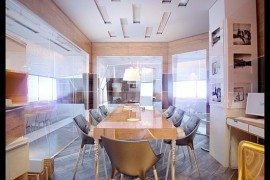 Contemporary Meeting Room With Glossy Furnishings by Denis Chigidin