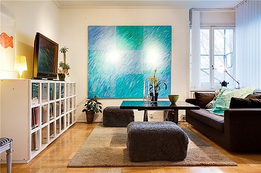 Turquoise Inspiration: Colorful Swedish Apartment for the Art Lover