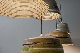 Modern recycled cardboard lamps: Beute Lamps by Michael Wolke