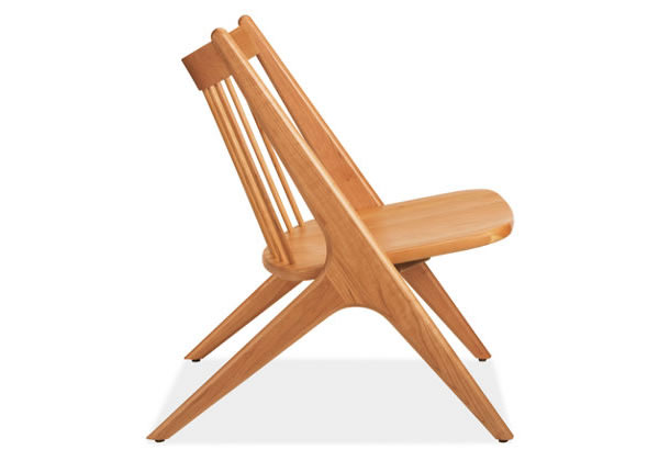 Sculpted Oskar Armless Lounge Chair Showcasing The Beauty Of Wood