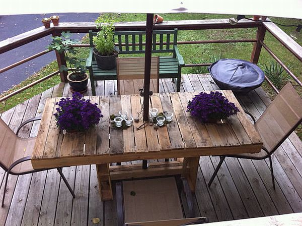 Pallet Patio Table Made From Wood