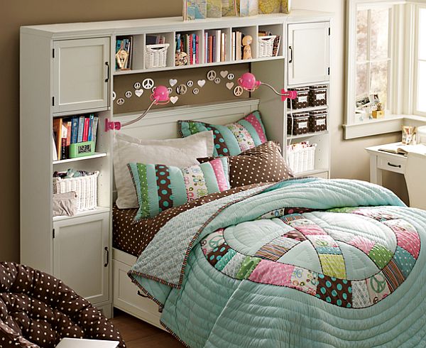 teenage girls bedroom design with colorful bedding pink teenage girls