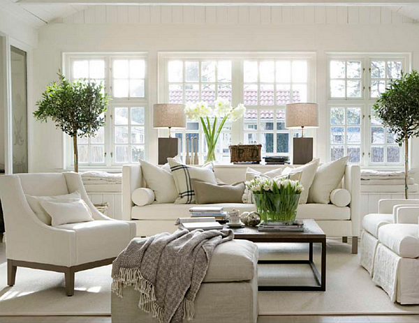 classic white living room