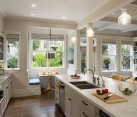 awesome breakfast nook in contemporary white kitchen decor