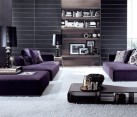 Luxury living room in purple, with grey and white / by usona