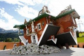 Astounding art work sees an entire home turned upside down in Austria!
