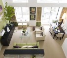 white and green living room design