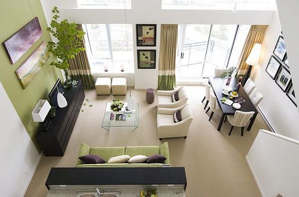 white and green living room design Garden Inspired Living Room Ideas