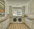 white cabinets laundry room with drawer pulls