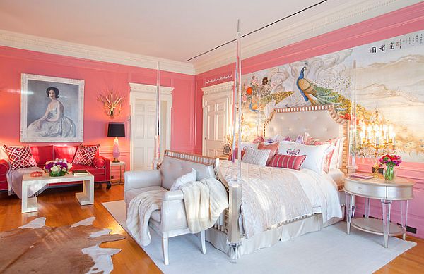 Pink walls bedroom design