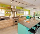 beach inspired colorful kitchen design