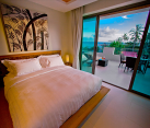 colorful penthouse bedroom