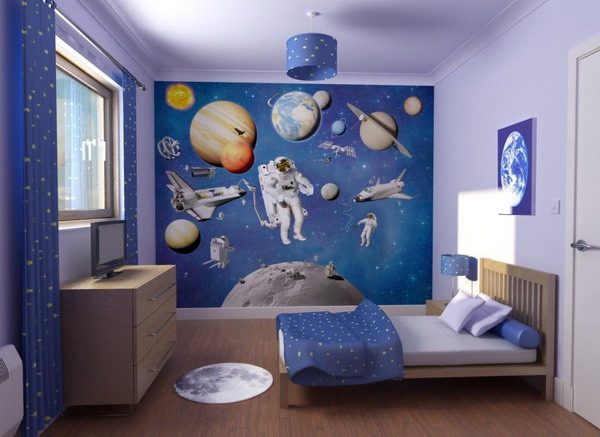 space theme wall decor for kids bedroom - Decoist