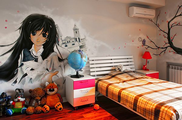 teenage girl bedroom with big graffiti wall Vandalizing your Home With Graffiti: The Messy Art That Speaks Volumes