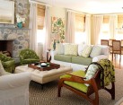 living room with beautiful windows treatments