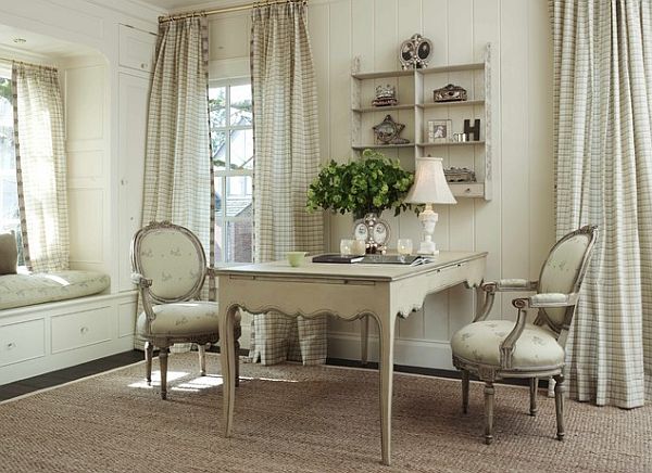 office feminine traditional country chic decor warmington north cottage interior designs french decorating shabby desk table window furniture houzz dining