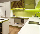 Modern cabinets with strategic lighting