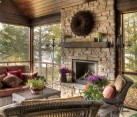 fireplace mantle outdoor fall