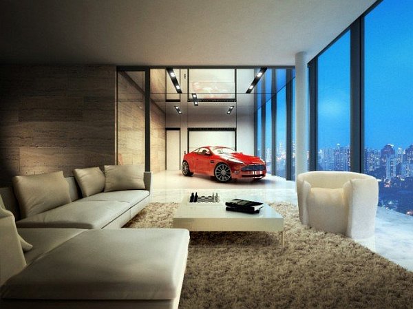 penthouse apartment with indoor car parking Luxurious Penthouse Apartment in Singapore Allows to Park Your Supercar Indoors, Literally!