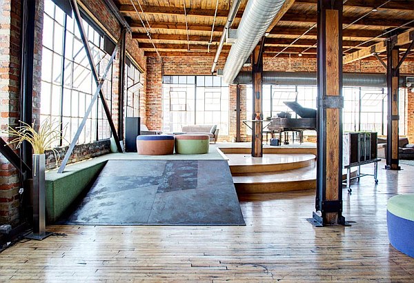 penthouse industrial feel Spacious and Exclusive Detroit Penthouse Charms With Its Industrial Interior Design