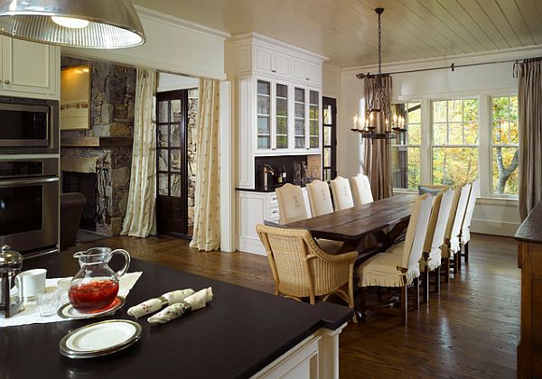 Kitchens with Built in Dining Room Table