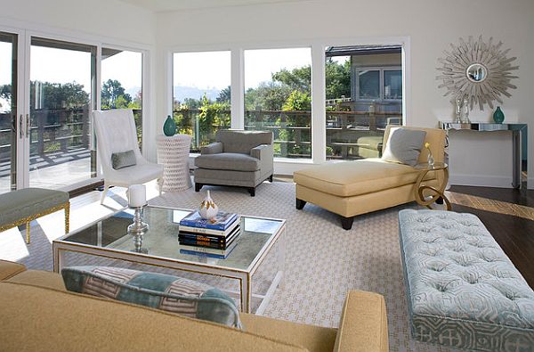 sunburst mirror in living room