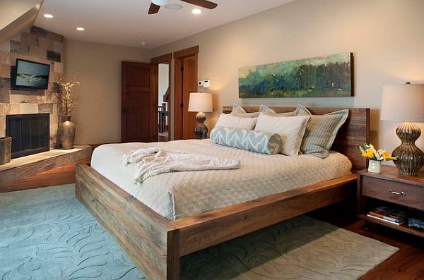 Rustic Wood Platform Bed Frame