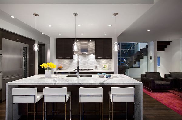 Kitchen Island with Table Extension