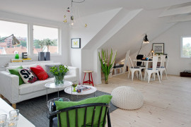 Scandinavian Spacious Attic Apartment Sizzles with Pristine Charm