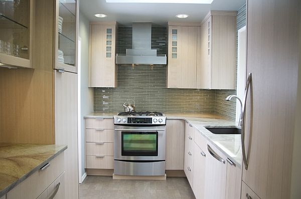 ... space and a sleek look. This small kitchen remodel has them both