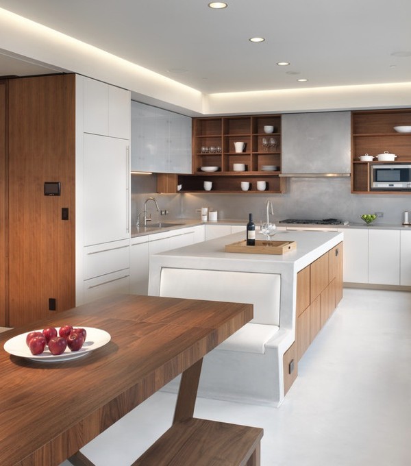large kitchen integral seating