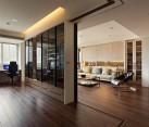 modern apartment with retractable interior wall