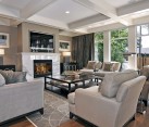 neutral gray black living room
