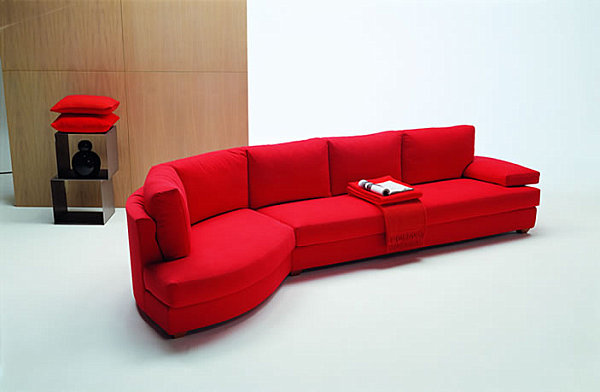 A red sectional sofa  Decoist