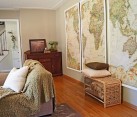 Wall framed old maps