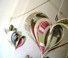 Paper Shakespearean garland of hearts made from paper