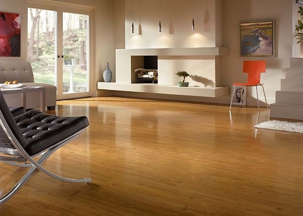 living room with laminate floors