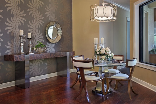 dining room wallpaper accent wall