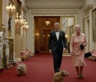 James Bond and the Queen’s Olympic Sketch (they parachute from a helicopter after a very formal meeting at Buckingham)