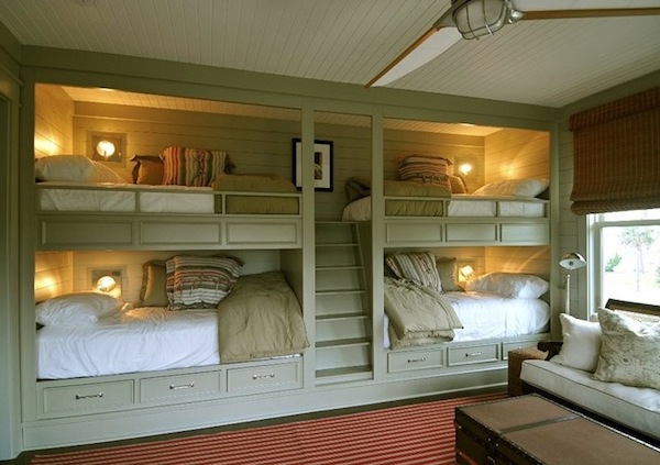 Save space beautifully with loft beds that are built-in