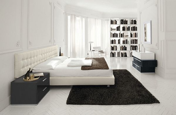 Black and White Bedrooms with Color Accents