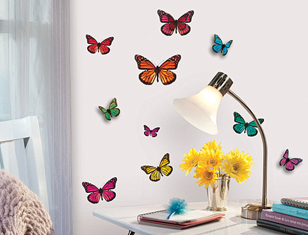3 D butterfly wall decals 20 Creative Wall Decals for Kids