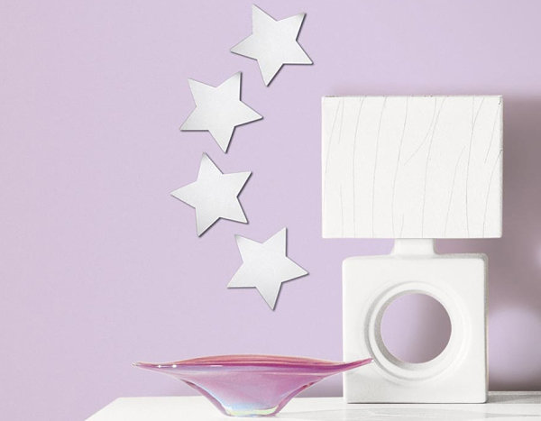 Peel and stick silver stars