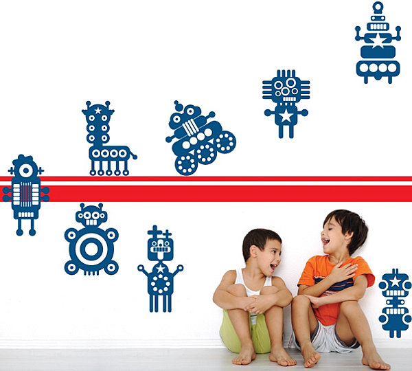 Robot wall decals for kids