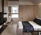 bed in the living room