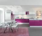 Glossy purple kitchen cabinets