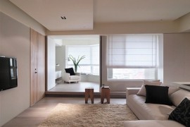 Sophisticated Asian Apartment With Neutral Colors and Minimalist Furniture
