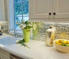 Stylish pressed tin kitchen backsplash