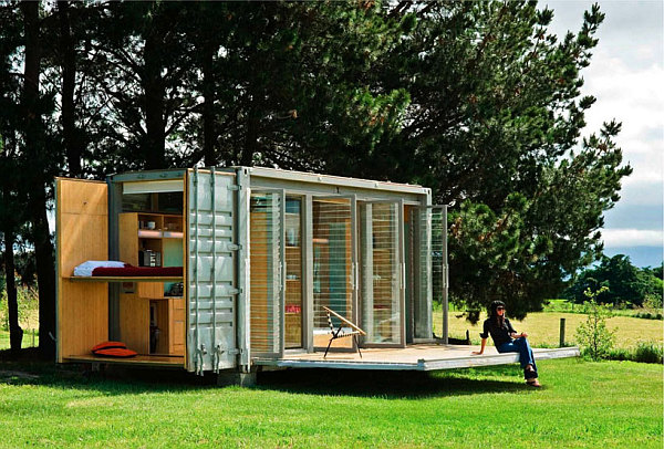 Compact and Sustainable Port-A-Bach Shipping Container Holiday Home